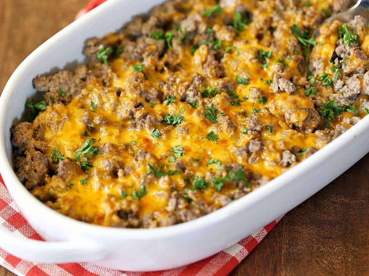 KETO GROUND BEEF CASSEROLE