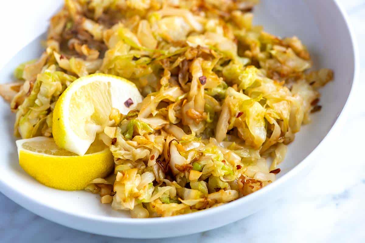 Lemon Garlic Sauteed Cabbage