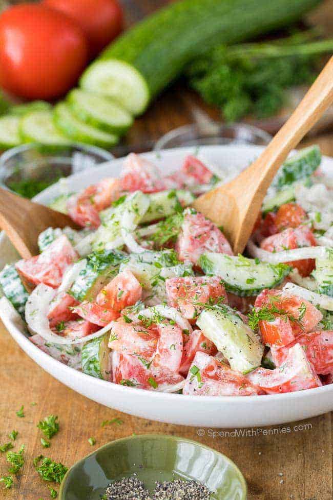Creamy Cucumber Tomato Salad