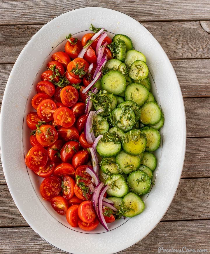 Cucumber Tomato and Onion Salad