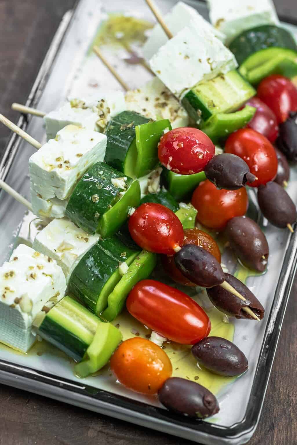 Easy Greek Salad Skewers